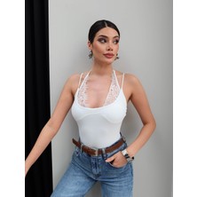 Esra Helvacı Dantel Detaylı Bodysuit