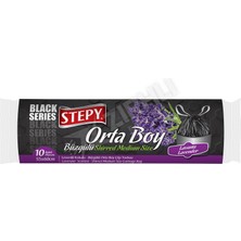 3 Adet Stepy Büzgülü Çöp Torbası Lavanta Kokulu Orta Boy