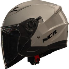 Ncr 708 Yarım Yazlık Kask Gri Güneş Vizörlü
