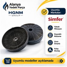 Hgnm E-Trading Simfer 51389 Aktif Karbon Filtre Seti - Aspiratör ve Davlumbaz Uyumlu - Compatible For Simfer Cooker Hoods
