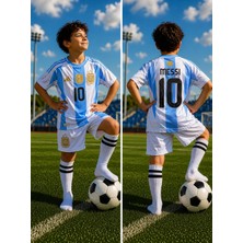Sidas Arjantin Lionel Messi Mavi-Beyaz Dünya Kupası Finali Çocuk Forma Takımı