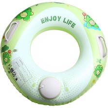 Bigstoy Bas Şişir Pratik Bebek Yüzme Simidi Pompa Gerektirmeyen Ebeveyn Tutma Yerli Çift Emniyetli Yeşil Simit