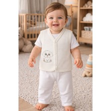 Babyshez %100 Organik Pamuklu Yenidoğan Kız Erkek Bebek Yelek Mevsimlik 3-6 6-9 9-12 Ay