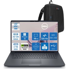 Dell Pro Max 18 Plus Intel Core Ultra 7 265HX 32GB Ddr5 2tb SSD Rtx Pro 3000 Blackwell 12GB Windows 11 Pro 18" 120HZ Qhd+ 2560 x 1600 Wva 500NITS Mobil Iş Istasyonu MB18250263P02 + Zetta Çanta