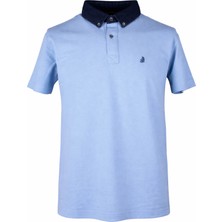 Trender Kot Yaka Açık Mavi Erkek Polo Yaka T-Shirt 568
