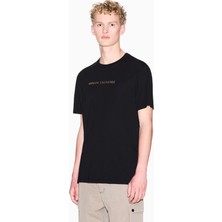 Armani Exchange Erkek Bisiklet Yaka Ax Baskı Desen Kısa Kol Regular Fit Siyah T-Shirt XM002827 AF12308-UC001
