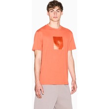 Armani Exchange Erkek Bisiklet Yaka Logo Baskılı Pamuklu Kısa Kollu Turuncu T-Shirt XM002213 AF10356-U3040