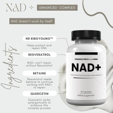 Research Labs Nad+ Nicotinamide Riboside Quercetin Resveratrol Betaine True Nad Anti Aging