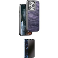 Masa Dostu Ieg™ iPhone 14 Pro Kılıf Atlas Minimal Özel Seri - Siyah 3D Antistatik Hayalet Cam Ekran Koruyu