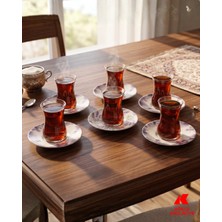 Köklü Züccaciye 6 Kişilik 12 Parça Çay Seti