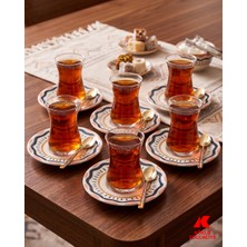 Köklü Züccaciye 6 Kişilik 12 Parça Çay Seti