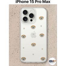 BMP GLOBAL Iphone 15 Pro Max Uyumlu Model Kabartmalı 3D Figürlü ve Taş Detaylı Şeffaf Kılıf - Premium Tasarım