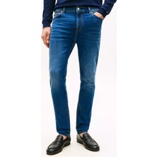 Tommy Hilfiger Erkek Dar Kesim Düz Paçalı Esnek Pamuklu Denim Mavi Jeans MW0MW43142-1BU