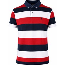 Trender 457 Kot Yaka Ringel Kırmızı Erkek Polo Yaka T-Shirt 26YK37000017