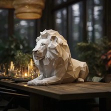 M2S Leo-Polygon – Modern Geometrik Tasarım Aslan Figürü