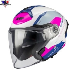 mt Helmets Cosmo Sv Icarus A8 Parlak Güneş Vizörlü Yarım Kask