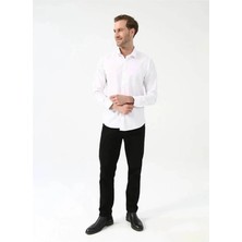 Süvari Wonder Slım Uzun Beyaz Erkek Gömlek GM1007100702