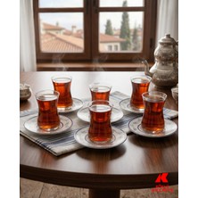 Köklü Züccaciye 6 Kişilik 12 Parça Çay Seti