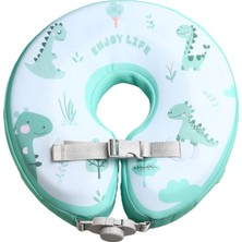 Bigstoy Içi Süngerli Bebek Yüzme Simidi Şişirme Gerektirmeyen Patlamaz 0-1 Yaş Çift Emniyetli Yeşil Dino Simit