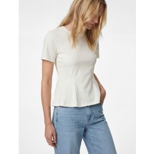 Koton Pamuklu Slim Fit Kısa Kollu Bisiklet Yaka Peplum Basic Tişört