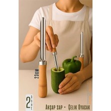 İsmiyle Al Oyacak - 2 Li Set Dolmalık Kabak ve Biber Patlıcan Oyacağı 304 Paslanmaz Çelik 722022