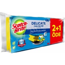 4 Adet Scotch Brite Çizmez Klasik Sünger Tırnak Koruyuculu 2+1