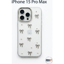 BMP GLOBAL Iphone 15 Pro Max Uyumlu Model Kabartmalı 3D Figürlü ve Taş Detaylı Şeffaf Kılıf - Premium Tasarım
