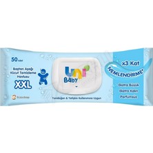 2 Adet Uni Baby Vücut Temizleme Havlusu Xxl 50'li