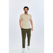 Süvari Slim Bej Erkek Polo Yaka T-Shirt TS1014000474