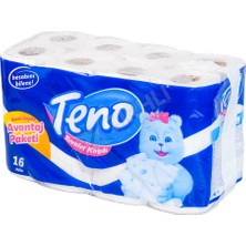 Teno 16'lı Tuvalet Kağıdı 1 Rulo 1 Katlı Ekonomik Paket Yüksek Emicilik Özelliği