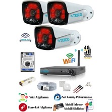 5 Mp 3 Metal Kameralı Ultra Hd Güvenlik Kamera Seti Teico- 6320N