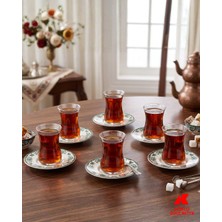 Köklü Züccaciye 6 Kişilik 12 Parça Çay Seti