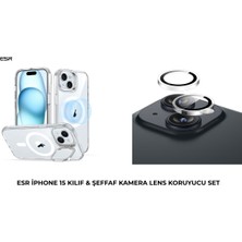 Esr Iphone 15 Halolock Magsafe Classic Hybrid Silikon Kılıf Şeffaf Standlı + Kamera Lens Koruyucu Set