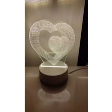 Famemus Accessory Kalp Içinde Kalp Karakterli Pleksi Işık Ürün Boyutu 25CM