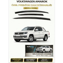 Sunplex Volkswagen Amarok 2010-2022 Uyumlu Kromlu Cam Rüzgarlığı Takım 4 Lü Rüzgar Kesici Yağmur Önleyici
