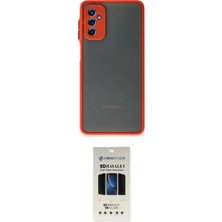 TKÇ  Galaxy M52 5g Kılıf Ahenk Çizgi Serisi - Siyah 5d Hayalet Cam Ekran Koruyucu