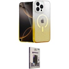 TKÇ Ieg™ Iphone 15 Pro Max Kılıf Eksen Minimal Özel Seri - Siyah Bilvis Hayalet Cam Ekran Koruyuc