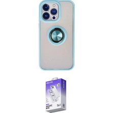 TKÇ  iPhone 15 Pro Max Kılıf Yörünge Çizgi - Siyah Bilvis 5in1 3D Magic Cam Ekran Koruyucu