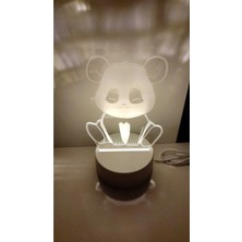 Famemus Accessory Oturan Panda Karakterli Pleksi Işık Ürün Boyutu 25CM