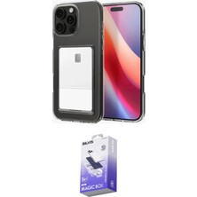 TKÇ  iPhone 16 Pro Max Kılıf Doruk Klasik Koleksiyonu - Siyah Bilvis 5in1 5d Magic Hayalet Cam Ekran K