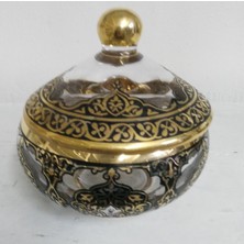 Ipek Ticaret Glasland Eşrefi Atın Işlemeli El Dekoru Kapaklı Şekerlik