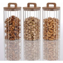 altabi Bambu Kapaklı Borosilikat Cam Kavanoz Takımı - 3 Parça (1850 Ml)