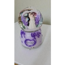 Famemus Accessory Sevgililer Gününe Özel Büyük Boy Püskürtmeli Çift Kar Küresi