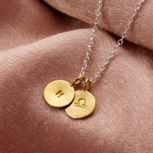 kuyumcudan Kişiye Özel Terazi Burcu 925 Ayar Gümüş Charm 2'li