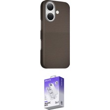 TKÇ Ieg™ Iphone 16 Kılıf Kozmos Klasik Prime - Siyah Bilvis 5in1 3D Magic Cam Ekran Koruyucu
