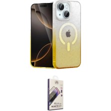 Masa Dostu Ieg™ iPhone 15 Kılıf Eksen Minimal Özel Seri - Siyah Bilvis 3D Mat Cam Ekran Koruyucu