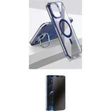 TKÇ Ieg™ Iphone 15 Pro Kılıf Vadi Çizgi Özel Seri - Siyah 3D Antistatik Hayalet Cam Ekran Koruyu