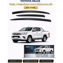 Sunplex Toyota Hilux 2006-2018 Uyumlu Cam Rüzgarlığı Takım 4 Lü Rüzgar Kesici Yağmur Önleyici