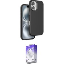 TKÇ Ieg™ Iphone 16 Kılıf Kutup Modern - Siyah Bilvis 5in1 3D Magic Cam Ekran Koruyucu