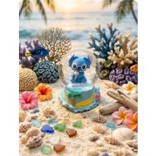 Ayder Online Satış 9cm-6cm –dondurmalı Figürlü Işıklı Stitch Kar Küre